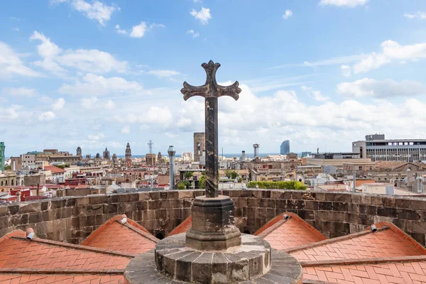 Cruz Cúpula Catedral Santa Cruz Santa Eulalia Barcelona —  Fotos de Stock