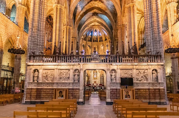 Barcelona Hiszpania Września 2021 Katedra Świętego Krzyża Eulalii Barcelonie — Zdjęcie stockowe
