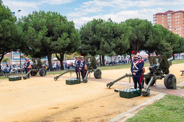 Huelva Španělsko Října 2021 Salutující Kanón Španělské Královské Gardy Andalusii — Stock fotografie