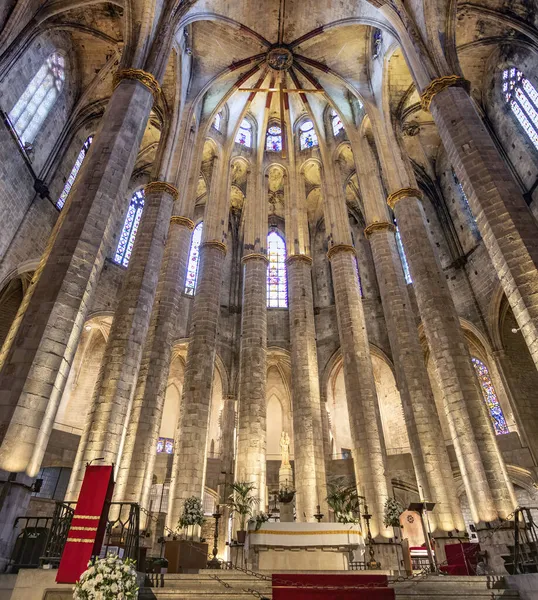 Barcelona Hiszpania Września 2021 Kościół Santa Maria Del Mar Jest — Zdjęcie stockowe