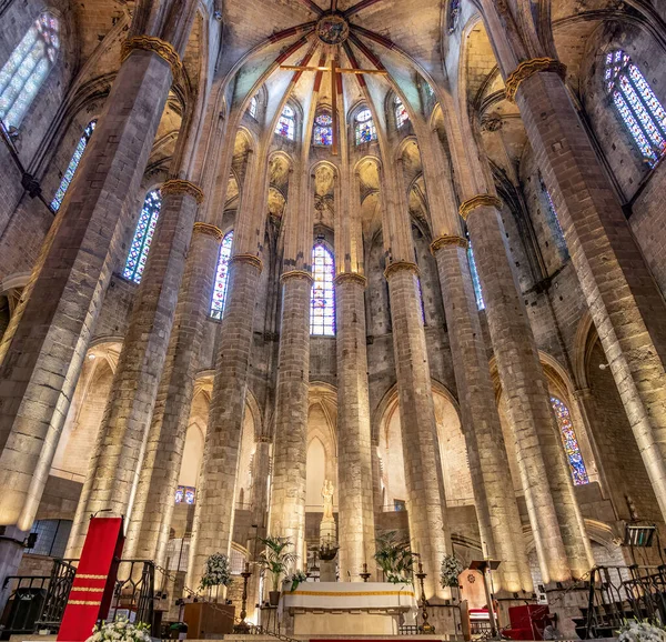 Barcelona Hiszpania Września 2021 Kościół Santa Maria Del Mar Jest — Zdjęcie stockowe