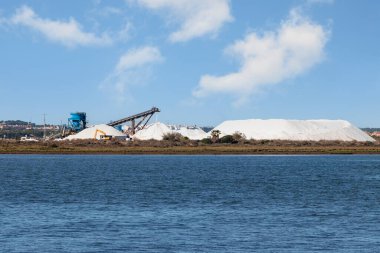 Marismas del Odiel, Huelva, Endülüs, İspanya 'da doğal deniz tuzu üretimi