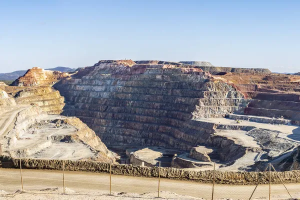 Corta Atalaya Nın Maden Ocağında Maden Seviyeleri Olan Panoraması Minas — Stok fotoğraf