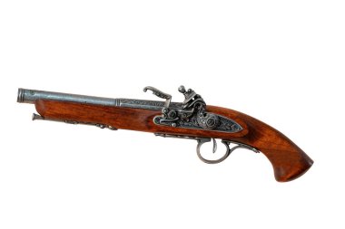 Beyaz arka planda izole edilmiş antika blunderbuslar.