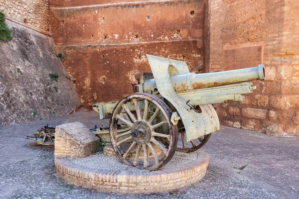 Древняя Пушка Защиты Крепостей Внешних Стенах Замка Небла Уэльве Андалусия — стоковое фото