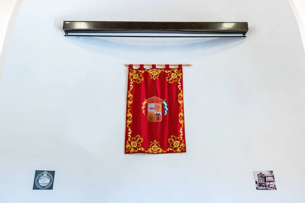 Huelva España Diciembre 2021 Bandera Con Escudo Armas Ciudad Minas — Foto de Stock