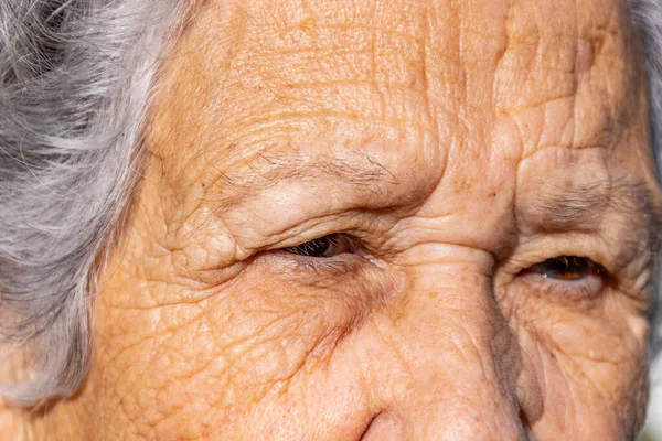 Close View Elderly Woman Her 80S Population Aging Problem Concept — Stock Photo, Image