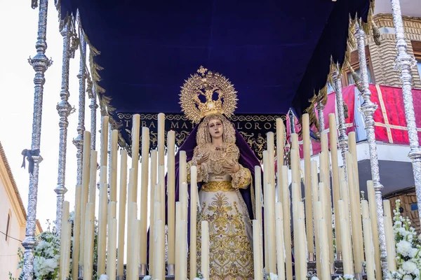 Holy Week Procession Paso Platform Throne Our Lady Angels Streets — Stock Photo, Image