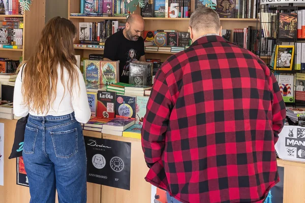 Huelva Spain April 2022 People Visiting 46Th Edition Book Fair — Stock Photo, Image