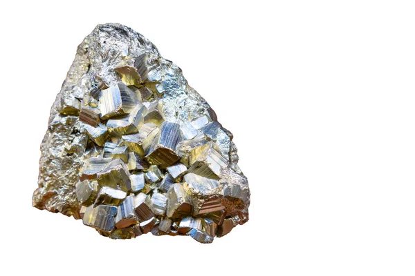 Cubic Crystals Pyrite Often Called Gold Fools Due Its Resemblance — Foto de Stock