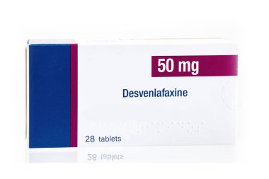 Representative box of generic Desvenlafaxine, a medication used to treat depression.