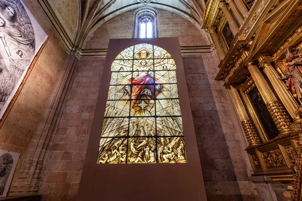 Segóvia Espanha Outubro 2017 Vidro Manchado Dentro Catedral Segóvia Espanha — Fotografia de Stock