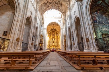 Salamanca - 10 Eylül 2017: Salamanca, Kastilya ve Leon, İspanya 'daki Saint Esteban manastırının içinde