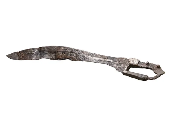 白地に孤立した青銅器時代の刀 — ストック写真