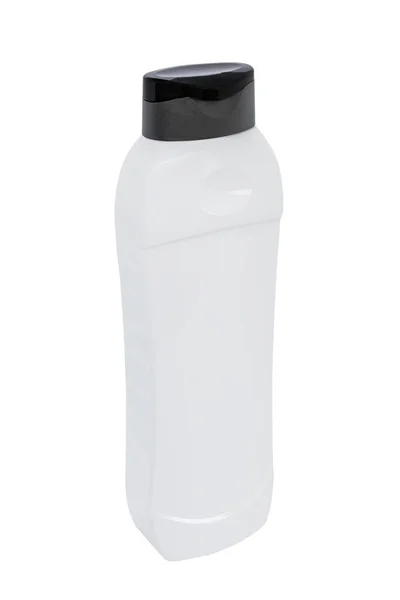 White Plastic Bottle Mockup Liquid Container Lid Isolated White Background — Stock Photo, Image