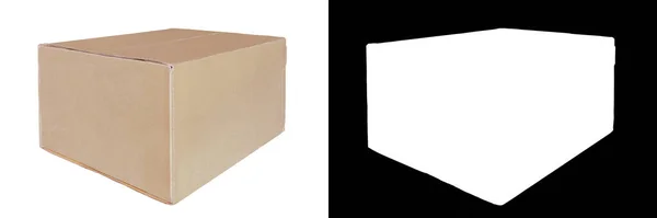 Κλειστό Χάρτινο Κουτί Που Απομονώνεται Λευκό Φόντο Μάσκα Κοπής — Φωτογραφία Αρχείου