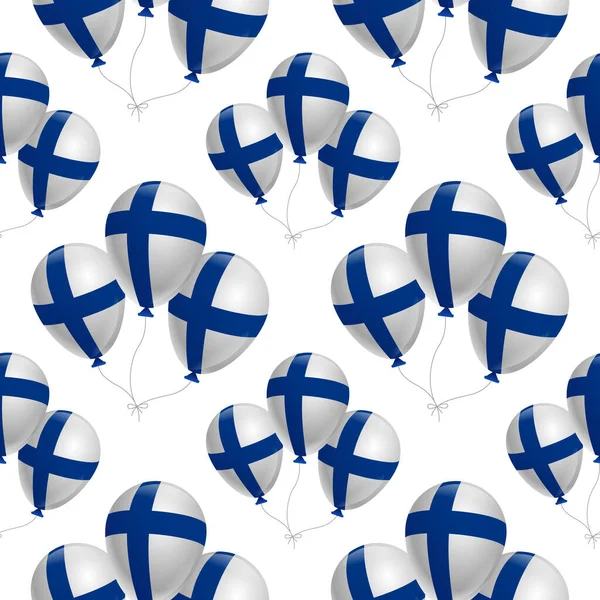 Finnland Flagge Auf Luftballons Independence Day Nahtloses Muster Für Den — Stockvektor