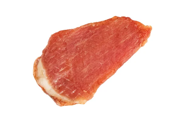 Gedroogde Varkensvlees Een Witte Achtergrond Gedroogd Vlees Geïsoleerd Voorwerp — Stockfoto