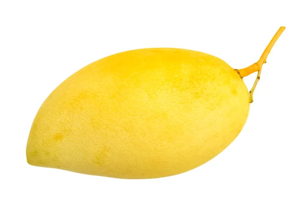 Dojrzałe Żółte Mango Białym Tle Odizolowany Obiekt — Zdjęcie stockowe