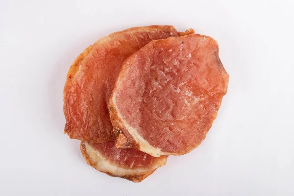 乾燥肉スライス 白を基調とした豚骨 — ストック写真