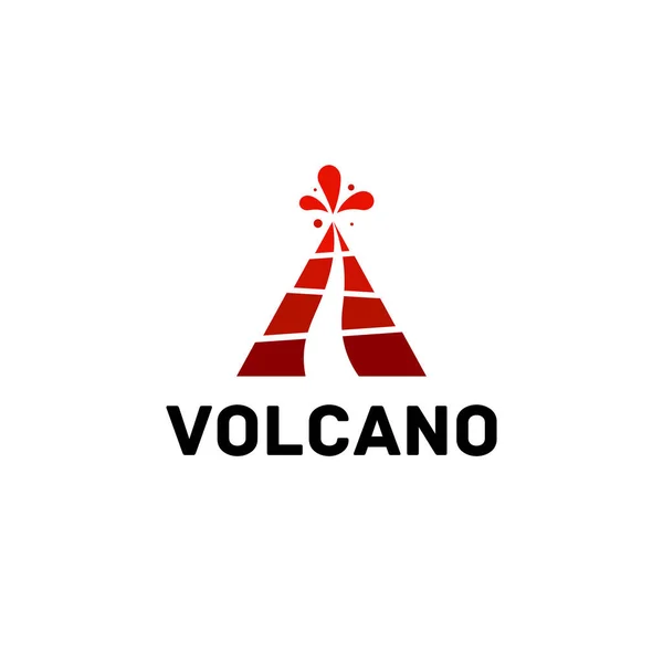 Logotipo abstrato montanha e vulcão em erupção — Vetor de Stock