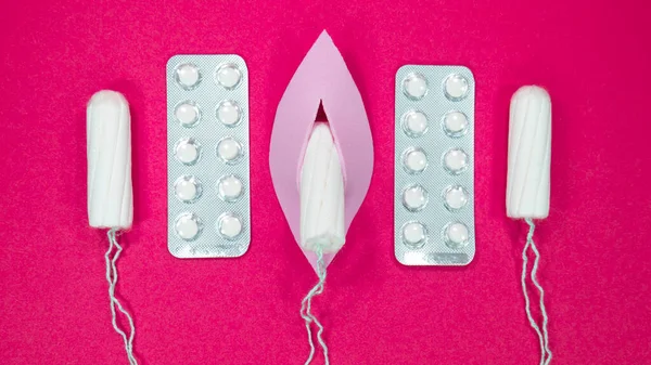 Female health, Menstruation concept, Birth control pills.