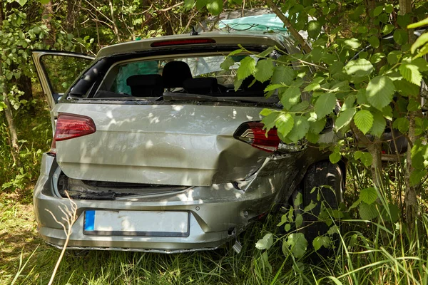 Června 2021 Salaspils Lotyšsko Auto Nehodě Silnici Důvodu Srážky Dopravní — Stock fotografie