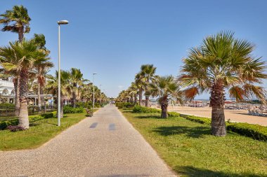 5 Temmuz 2021, Antalya 'da Türkiye: Türkiye' de Antalya 'da otelin yanında, Akdeniz kıyılarında, covid19 salgını sırasında