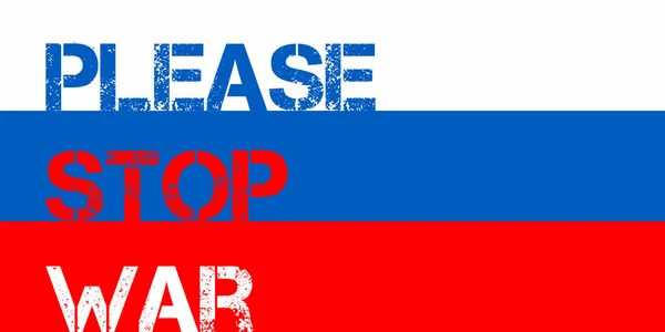 Vektorová Vlajka Ruska Slovy Prosím Zastavte Válku — Stockový vektor