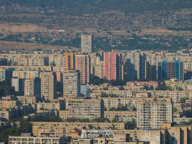 Eski Sovyet binaları. Eski şehir konutları. Sovyet şehri SSCB mimarisi