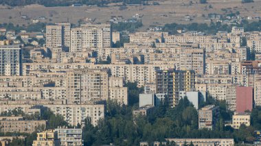 Eski Sovyet binaları. Eski şehir konutları. Sovyet şehri SSCB mimarisi