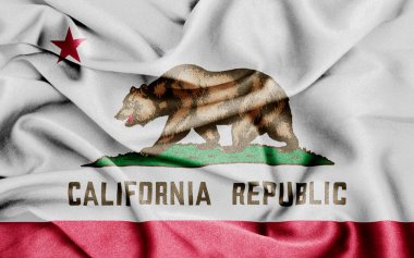 Kumaş dokusu kıvrımlı Kaliforniya bayrağı