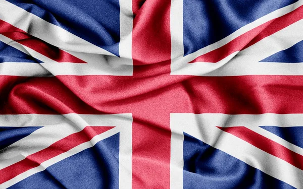 Fabric Texture Curved Flag Great Britain — Stock Photo, Image