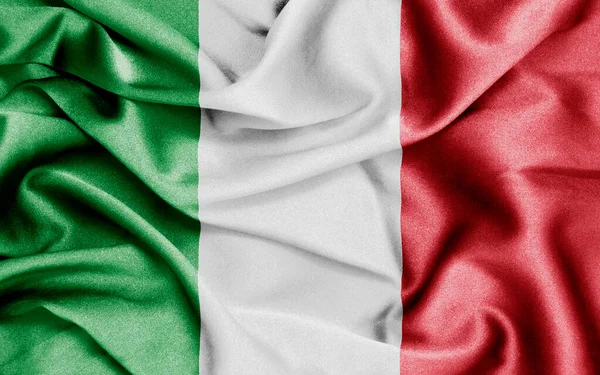 Close up of ruffled flag of Italy