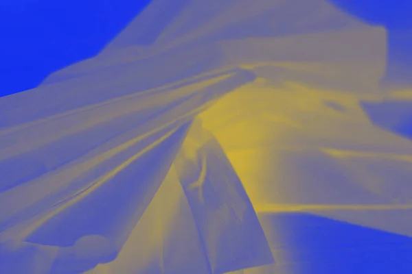 Deep Blue Shine Yellow Abstract Fabric Background — Stock Fotó