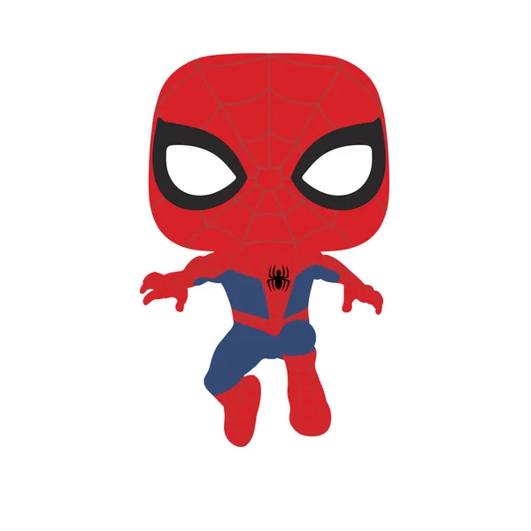 Spider Man Funk Pop Plochý Kreslený — Stockový vektor