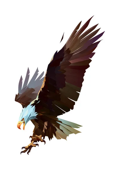 Namalované na bílém pozadí jasný barevný pták orel Stock Snímky