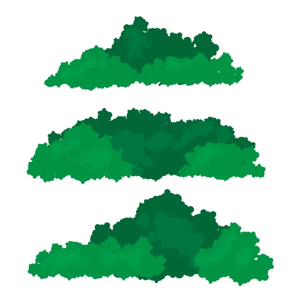 Les buissons et la végétation dans un style de dessin animé. Set pour votre design. Illustration vectorielle en style plat — Image vectorielle