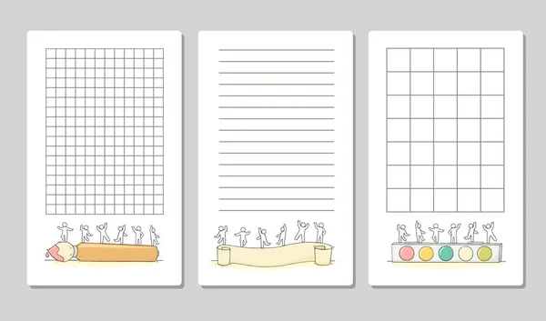 Coleção Notas Bonitos Para Cartões Adesivos Etiquetas Com Pessoas Modelo Ilustração De Stock