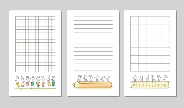 Coleção Notas Bonitos Para Cartões Adesivos Etiquetas Com Pessoas Modelo Ilustrações De Stock Royalty-Free