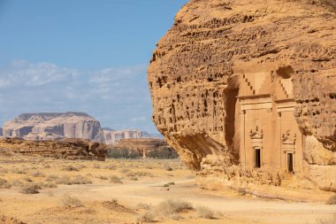famous burial chambers of Hegra,  Al Ula, in Saudi Arabia