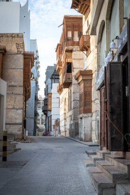 Jeddah, Suudi Arabistan, 6 Ocak 2022: Eski Jeddah 'ın boş caddesi