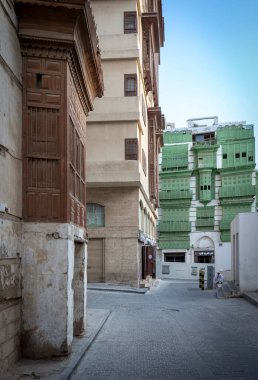 Jeddah, Suudi Arabistan, 6 Ocak 2022: Eski Jeddah 'da sokak manzarası