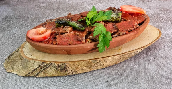 Tradiční Turecký Doner Kebab Také Znal Iskender Iskender Kebab Iskender — Stock fotografie