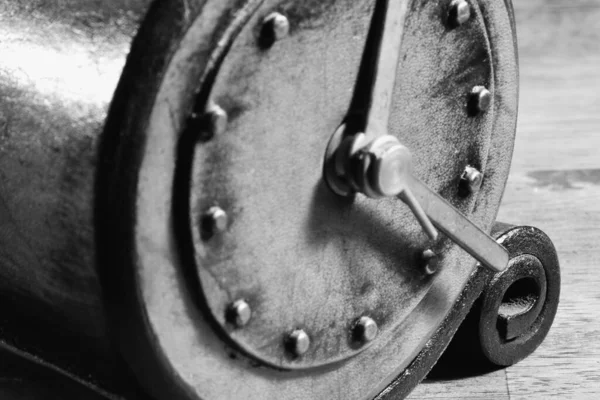 Close Vintage Clock Mechanism Black White — Stock Photo, Image