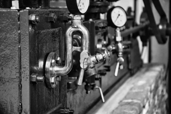 Old Water Manometer Pressure Black White Nostalgie — Stock Photo, Image