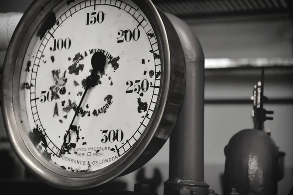 Black White Old Water Manometer Pressure — Stock Photo, Image