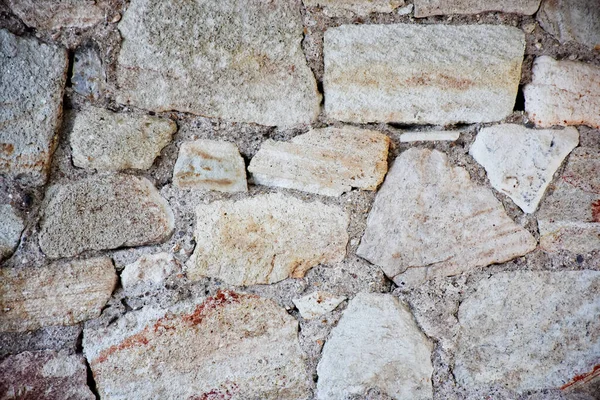 Una Pared Construida Piedras Hormigón —  Fotos de Stock