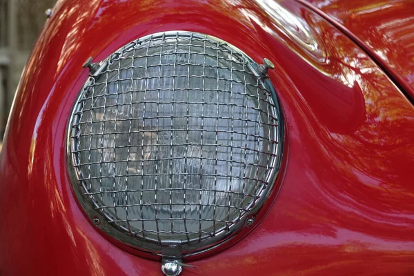 Egy Régi Retro Porche Piros Autó Fényszórója — Stock Fotó