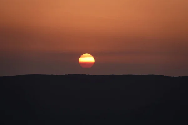 Puesta Sol Salida Del Sol Naranja Sobre Las Montañas Timelapse — Foto de Stock